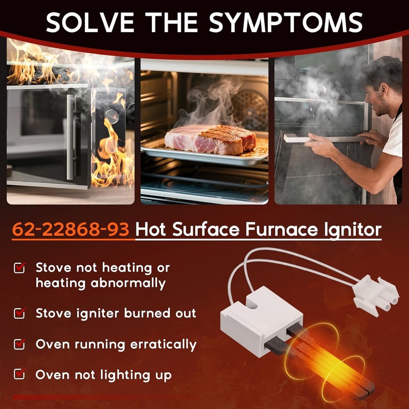 Replizo Upgraded 62-22868-93 Furnace Ignitor for Rheem Ruud Weatherking Furnace Igniters Replacement with Plug, Hot Surface Ignitors replace 025-32625-000 Norton-271N 62-22868-82 62-22868-02 - Image 5
